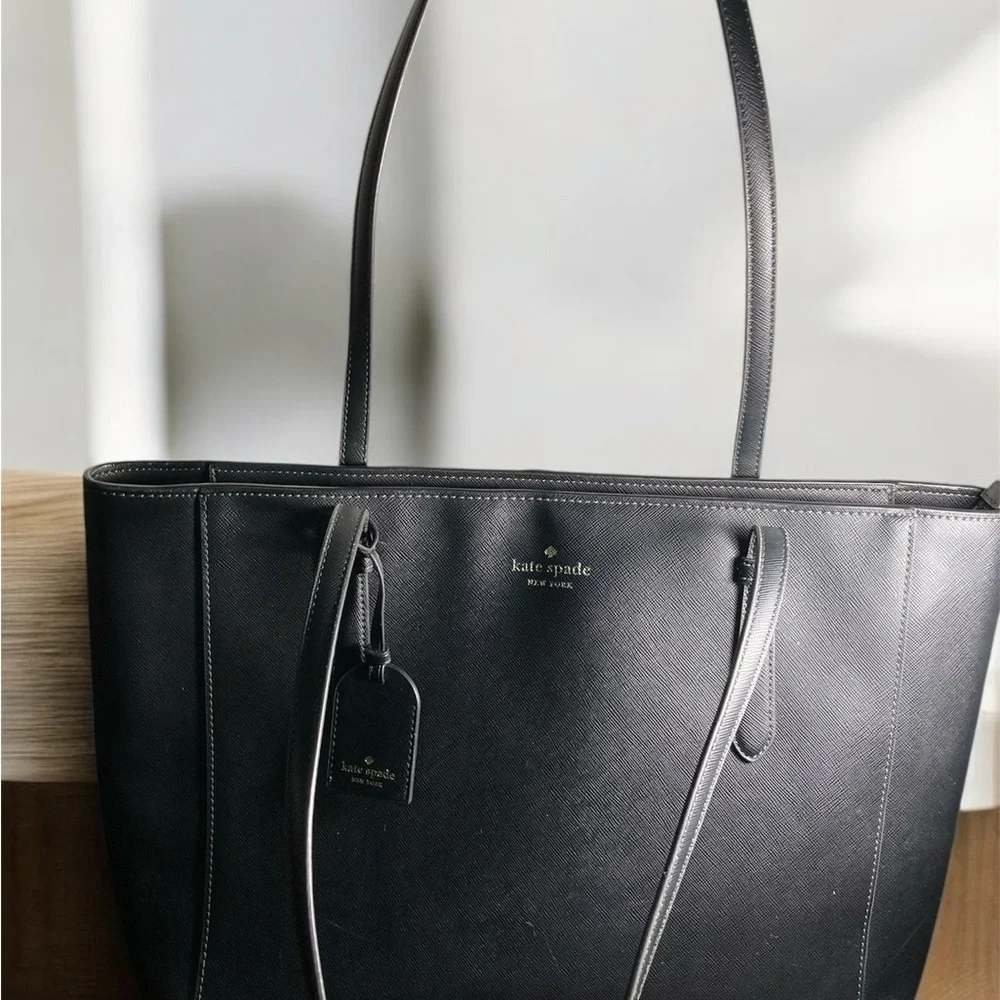Kate Spade New York Schuyler Black Leather Tote Bag